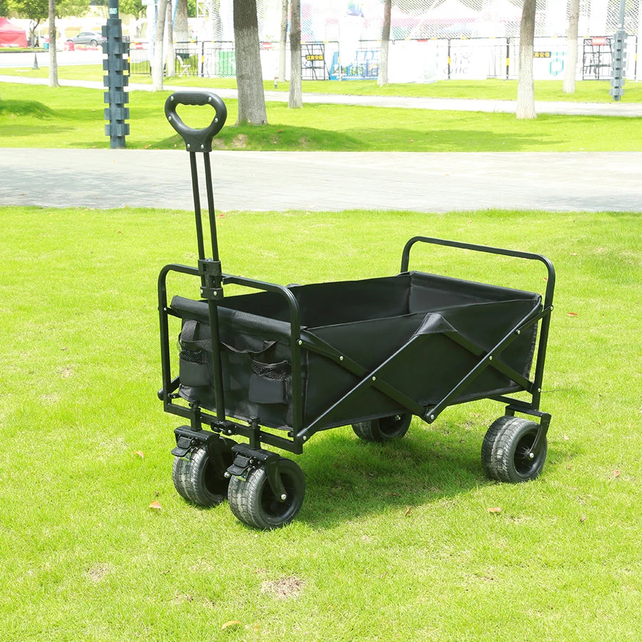 Big Tank Wheels Beach Wagon for Sand 500lbs Large Capacity Foldable Cart Garden Outdoor Picnic Collapse Shopping Trolleys Cart