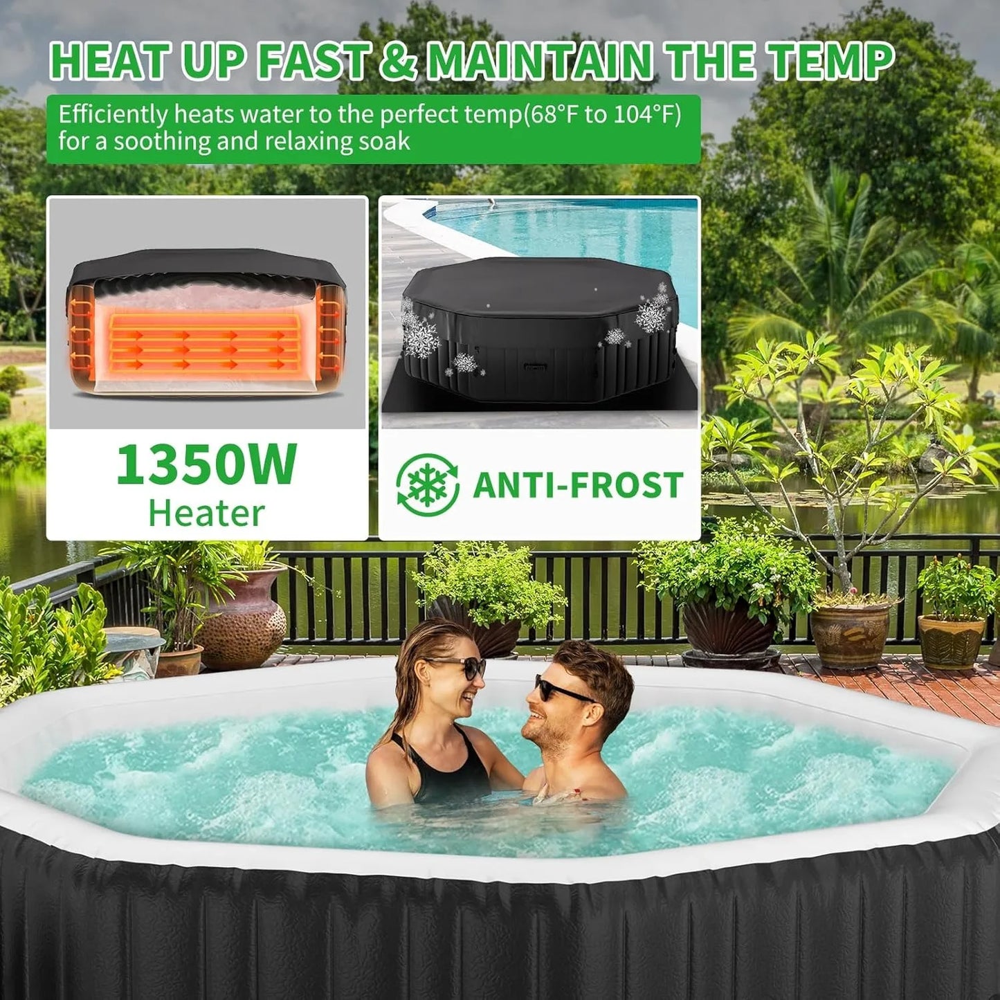 4-6 Person Polygon Inflatable Hot Tub，Customized