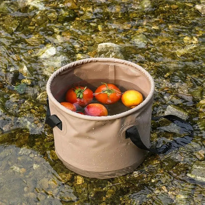 Portable Collapsible Outdoor Water Bucket, 10L/20L Foldable Portable Basin with Reinforced Handles for Camping Hiking Fishing
