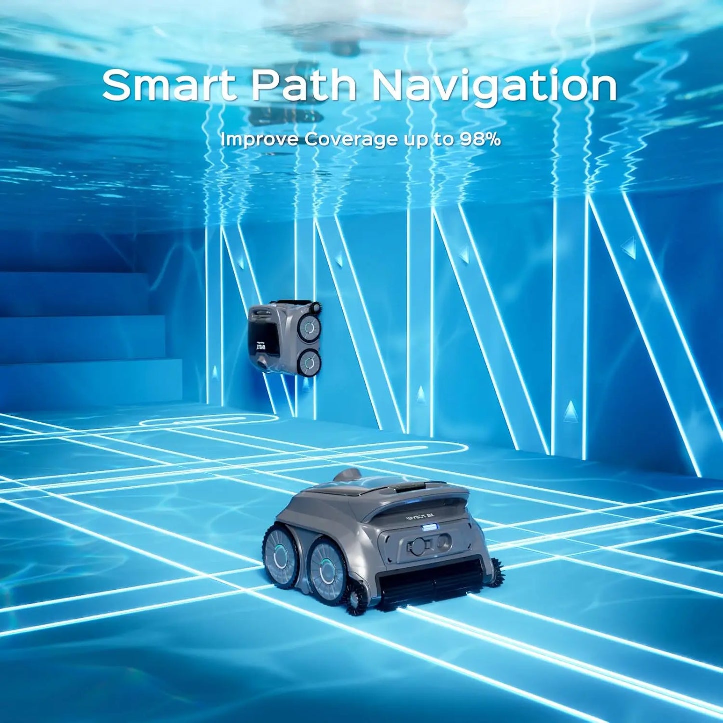 2026 New B1 Robotic Pool Cleaner Floor and Wall Cleaning 120min Runtime Cordless Pool Vacuum for Inground Above Ground Pools