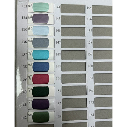 Color swatches featuring various shades including green, blue, purple, and pink for fabric selection.