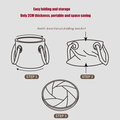 Portable Collapsible Outdoor Water Bucket, 10L/20L Foldable Portable Basin with Reinforced Handles for Camping Hiking Fishing