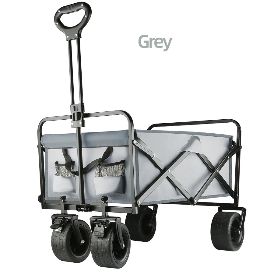 Big Tank Wheels Beach Wagon for Sand 500lbs Large Capacity Foldable Cart Garden Outdoor Picnic Collapse Shopping Trolleys Cart