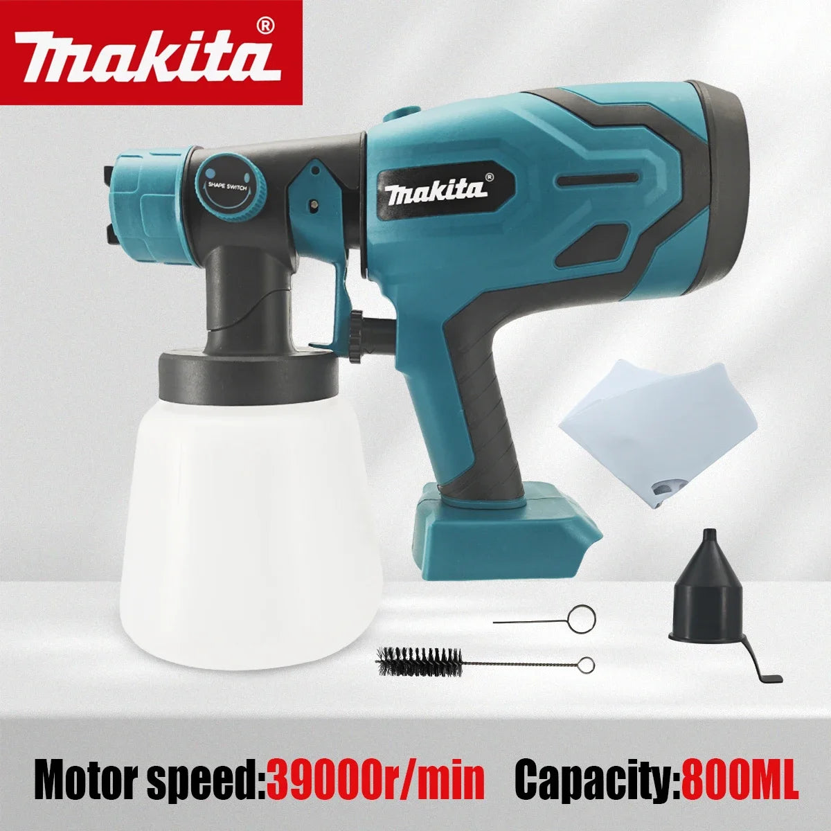 Makita 800ML Electric Spray Gun High Power Tools Paint Sprayer Auto Household Electric Spray Gun For Auto And Household Use