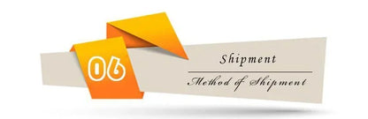 Graphic illustration labeled 'Shipment' indicating 'Method of Shipment' with a bold number 06.