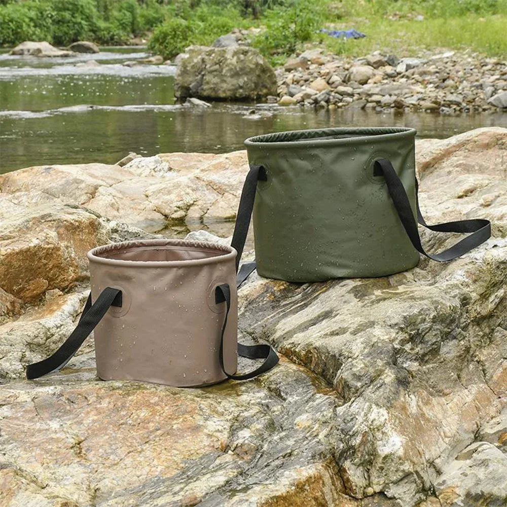 Portable Collapsible Outdoor Water Bucket, 10L/20L Foldable Portable Basin with Reinforced Handles for Camping Hiking Fishing