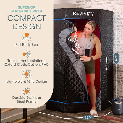 LifePro Portable Infrared Sauna For Home Steam & Redlight