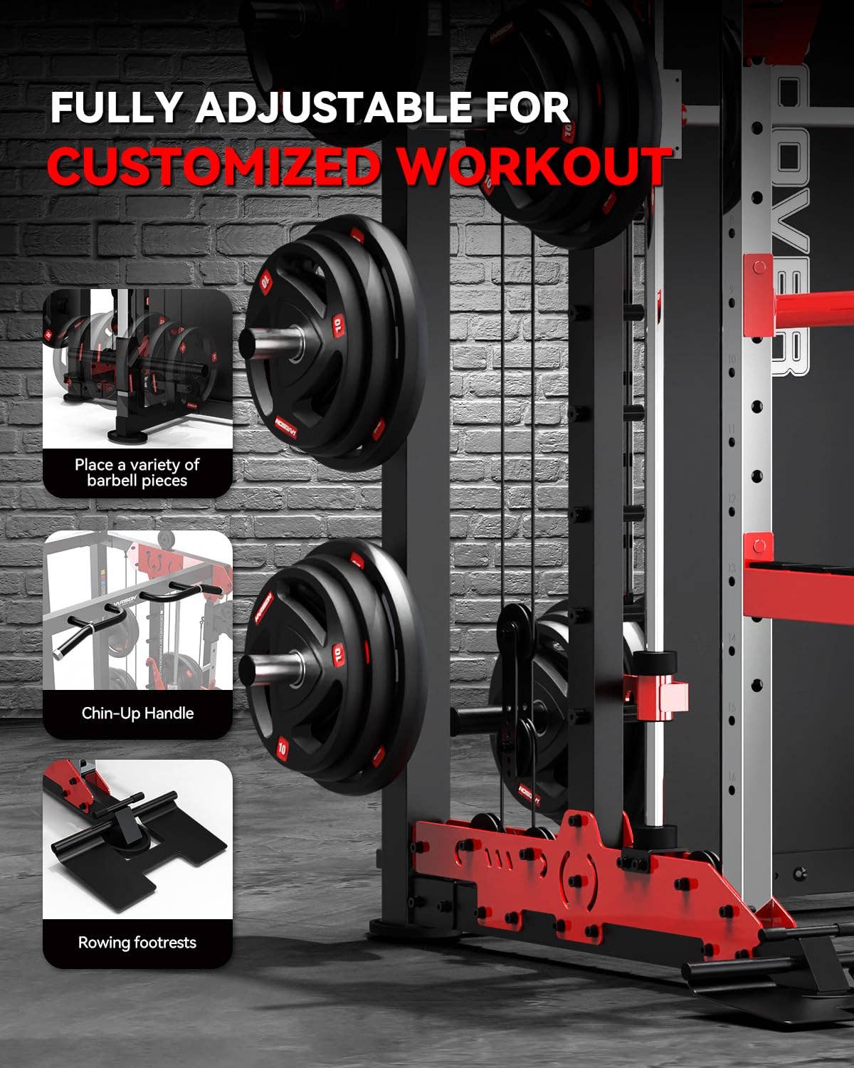 HARISON Squat Rack with Cable Crossover Machine For Home Gym