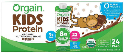 Orgain USDA Organic Kids Nutritional Protein Shake Chocolate 8 fl oz 24-pack