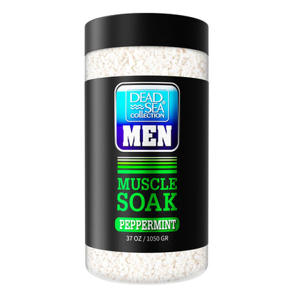 Dead Sea Collection Bath Salts for Men with Peppermint Oil - Muscle Recovery Bath Soak – Mens Pure Dead Sea Salt for Soothing and Relaxing – 37 Oz