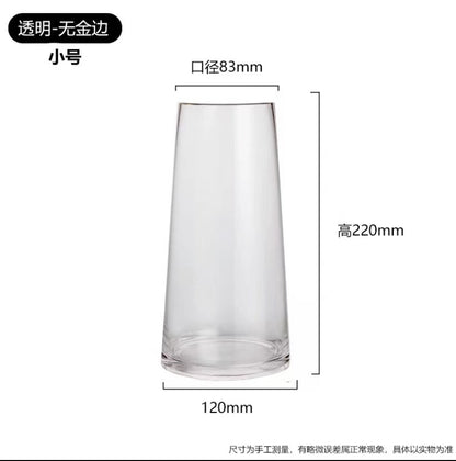 Luxury Gold Trim Glass Vase for Nordic Minimalist Decor