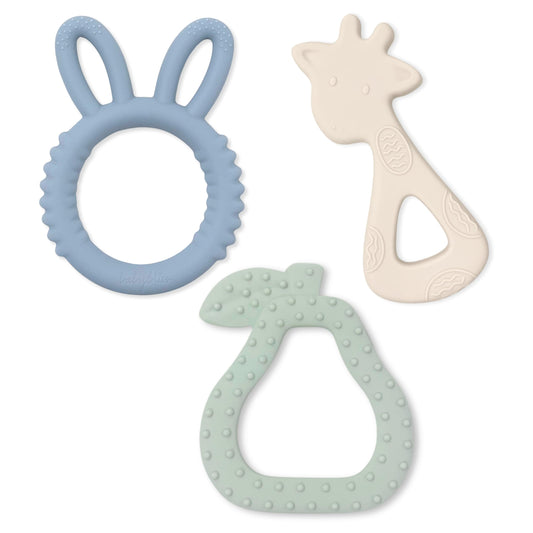 Baby Bliss - Baby Teether Toys (3 Pack) Teething Relief 3 Month Baby Toys Baby Teething Toys 6-12 Months Teethers for Babies 6-12 Months BPA Free Infant Toys