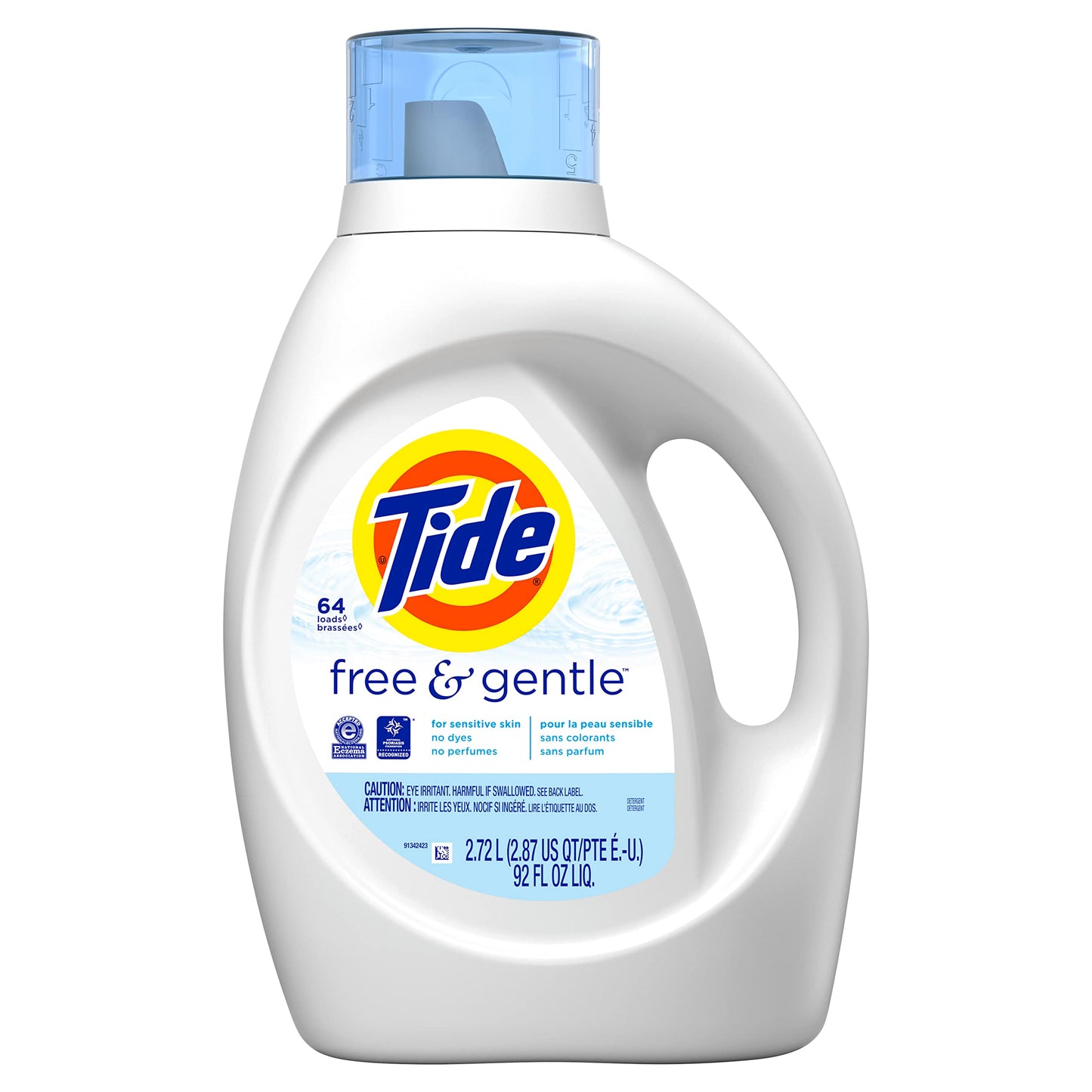 Tide Free & Gentle Liquid Laundry Detergent 64 loads 92 fl oz (for Non-HE Machines)