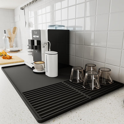 Silicone Coffee Bar Mat - 24 x 16 Black Coffee Mat