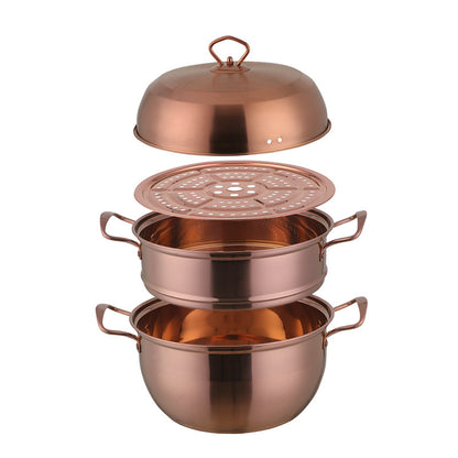 Large-Capacity Double-Layer Stainless Steel Steamer