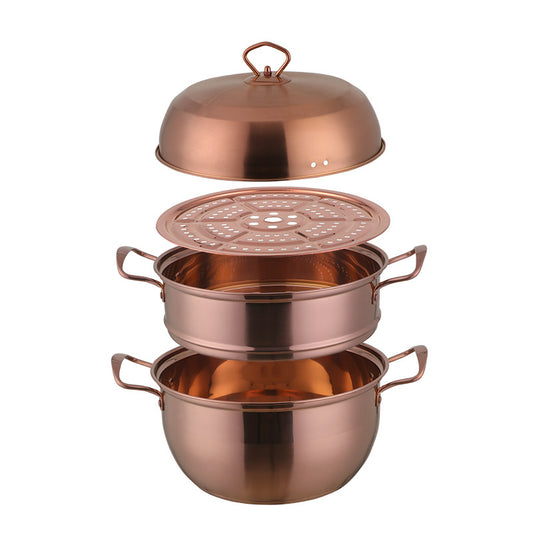Large-Capacity Double-Layer Stainless Steel Steamer