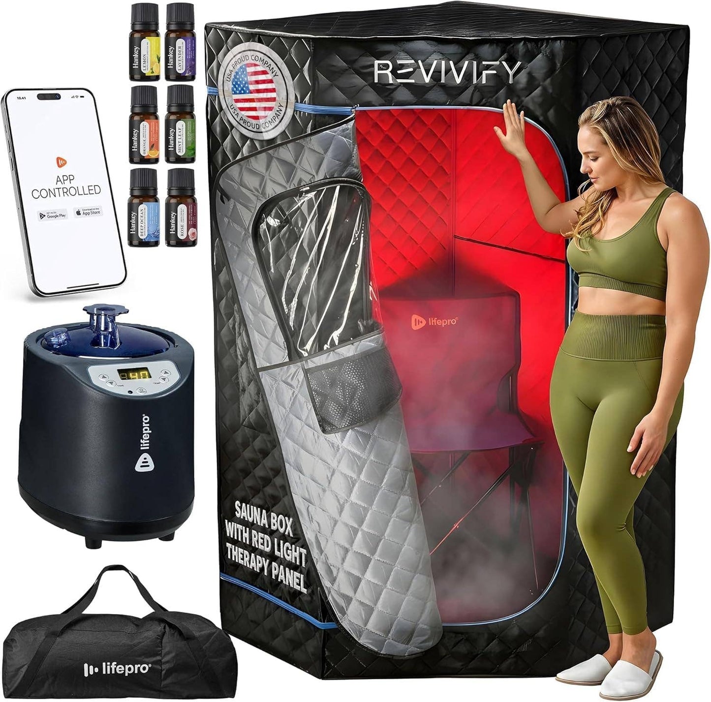 LifePro Portable Infrared Sauna For Home Steam & Redlight