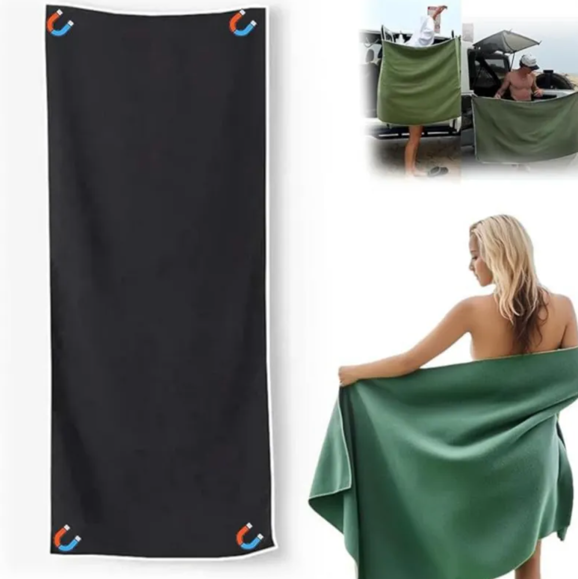 Magnetic Outdoor Bath Beach Towel