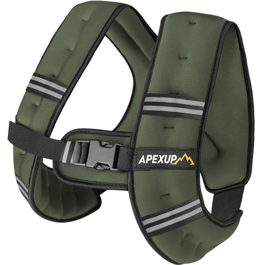 APEXUP Weighted Vest Men 10lbs Weights with Reflective Stripe Weighted vest for Women Workout Equipment for Strength Training Running (Green)