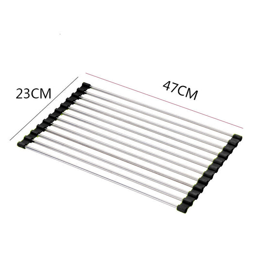 Foldable Stainless Steel Sink Bowl and Dish Rack