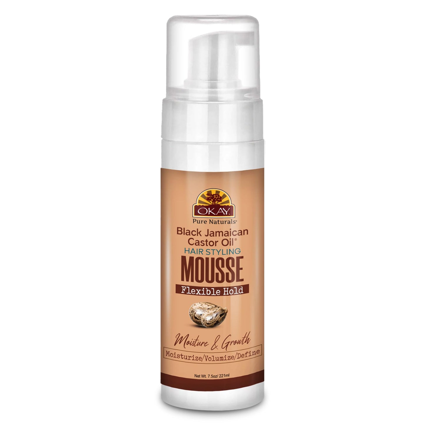 Okay Black Jamaican Castor Oil Styling Mousse for Unisex - 7.5 oz Mousse