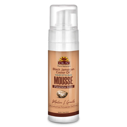 Okay Black Jamaican Castor Oil Styling Mousse for Unisex - 7.5 oz Mousse
