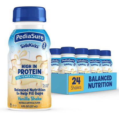 PediaSure SideKicks Nutrition Shake for Kids Vanilla 8 fl oz (Pack of 24)