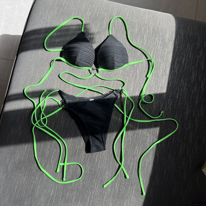 2022 Sexy Heart-Shaped Drawstring Bikini Swimsuit