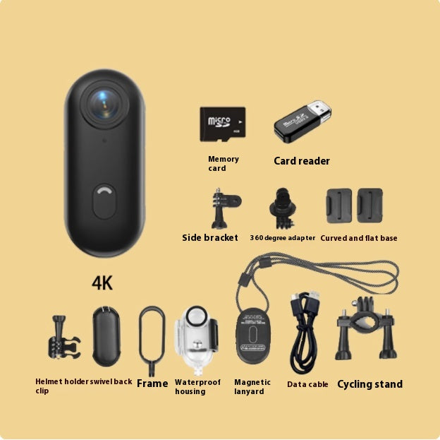 Mini 4K Action Camera - Waterproof, Wearable, Magnetic Mount