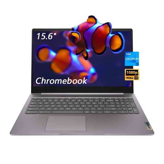 Lenovo IdeaPad 3i Chromebook 15.6" FHD Laptop Intel Celeron N4500 Intel UHD Graphics 4GB RAM 64GB eMMC Bluetooth HDMI Chrome OS Arctic Grey with 5ave Accessories