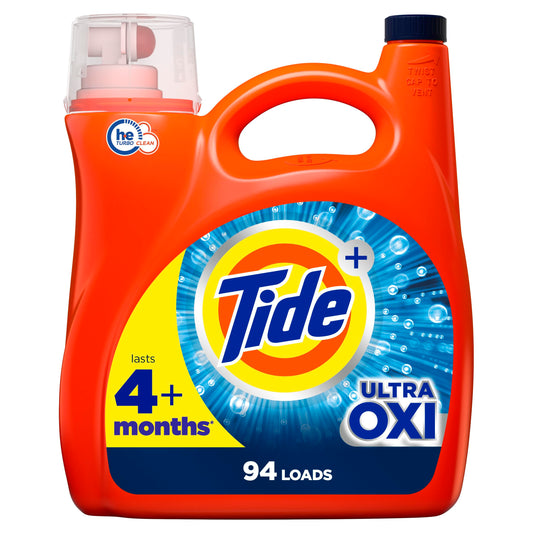 Tide Ultra Oxi Liquid Laundry Detergent Soap HE Compatible 94 Loads 132 fl oz Tide Laundry Detergent Liquid Laundry Detergent