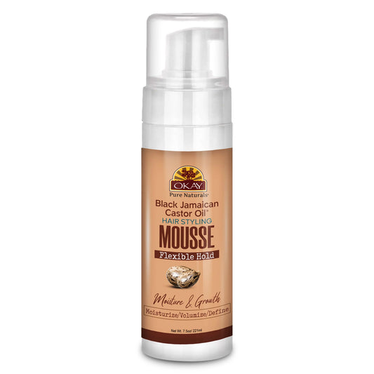 Okay Black Jamaican Castor Oil Styling Mousse for Unisex - 7.5 oz Mousse
